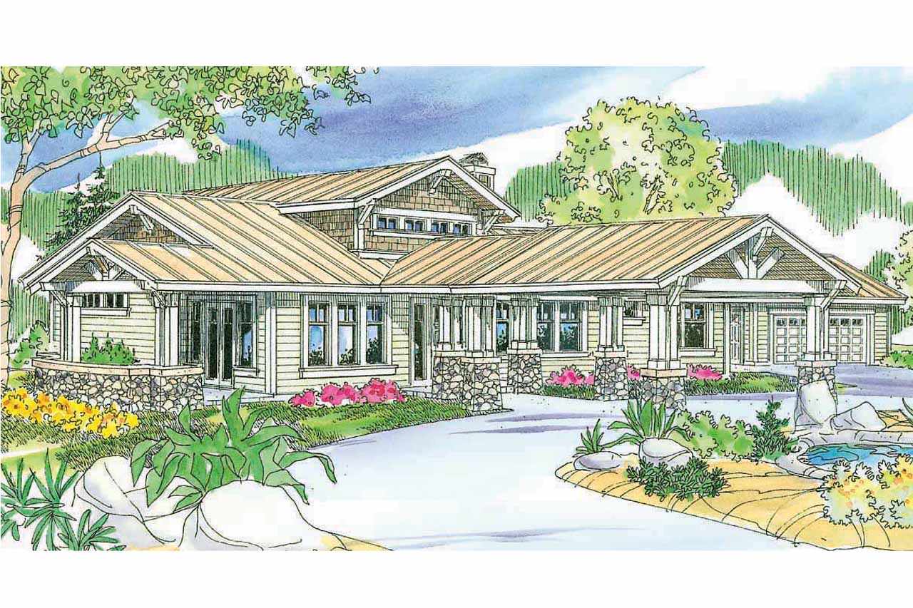 The Springwater is a Single Level Lodge Style House Plan Associated Designs