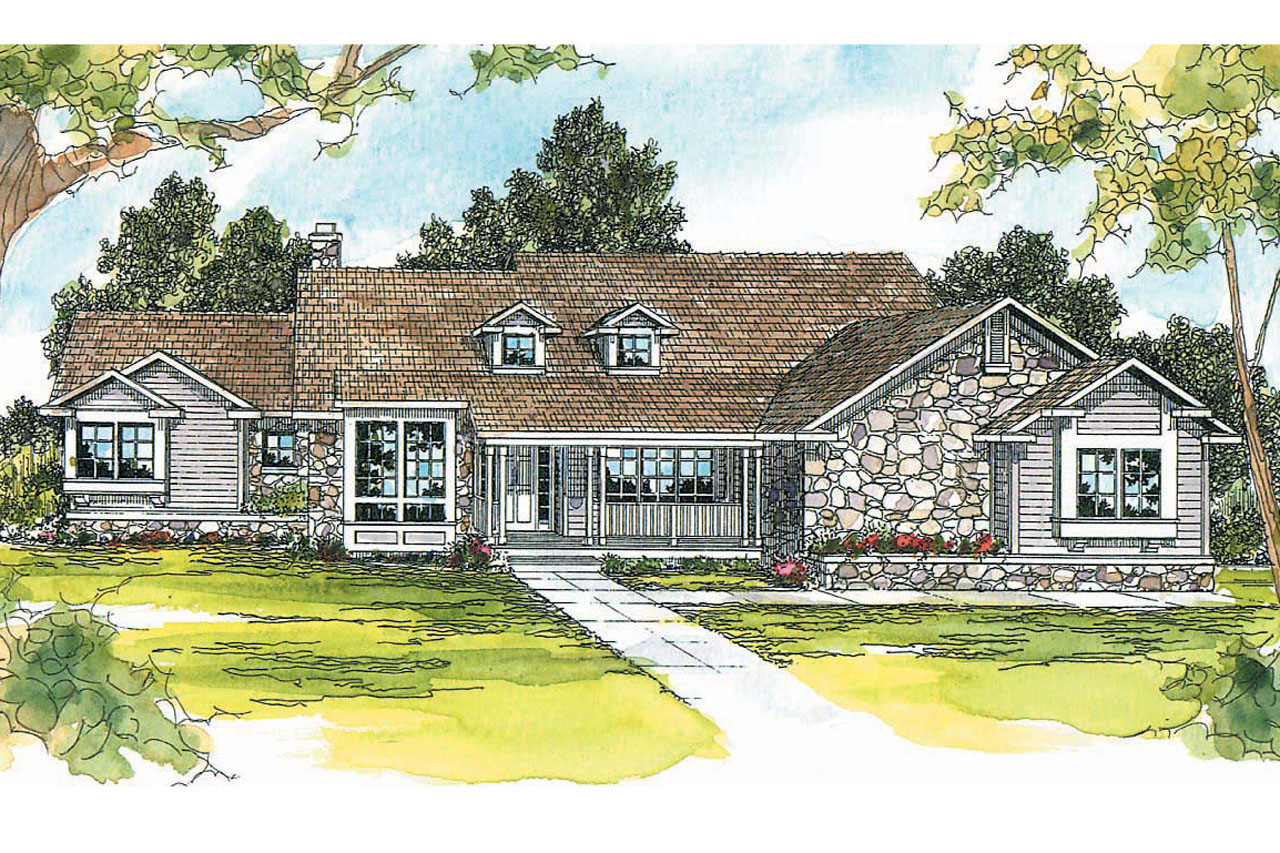Country-Style Ranch Plan is Loaded with Features - Associated Designs