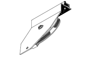 Black 8" Slanted Single End Pulley 1/2" #424A Black 8" Slanted Single End Pulley 1/2" #424A