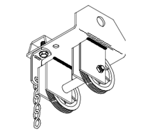 Black Double End Pulley #103B Black Double End Pulley #103B