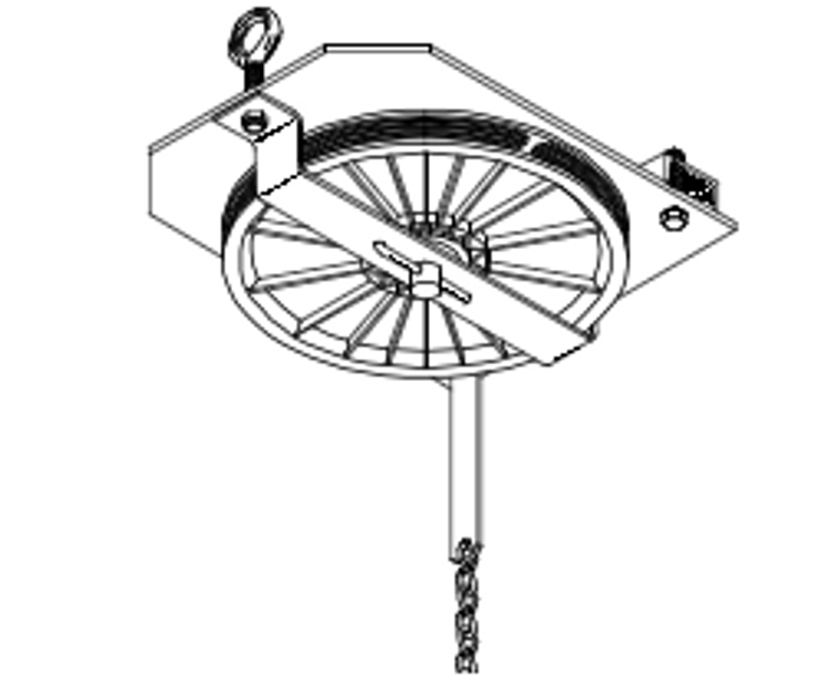 Black 8" Single End Pulley - 1/2" Groove #424 Black 8" Single End Pulley - 1/2" Groove #424