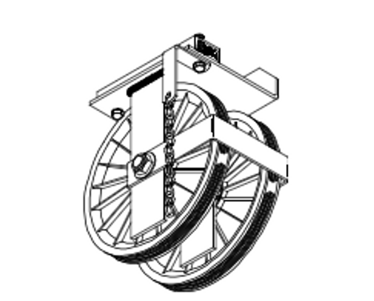 Black 8" Double End Pulley - 1/2" Groove #423 Black 8" Double End Pulley - 1/2" Groove #423