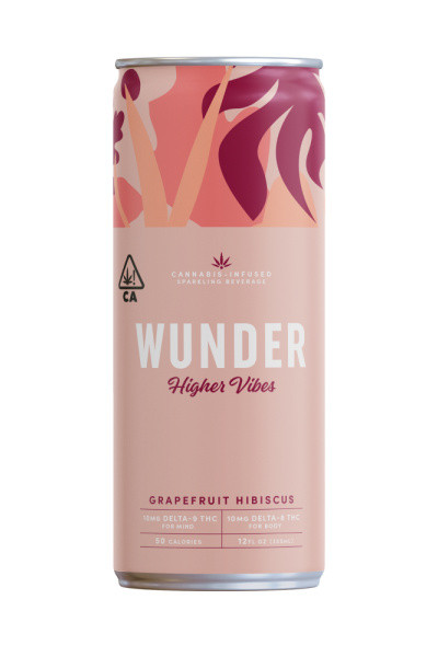 Wunder Higher Vibes Grapefruit Hibiscus 10mg THC 4pk 12oz cans