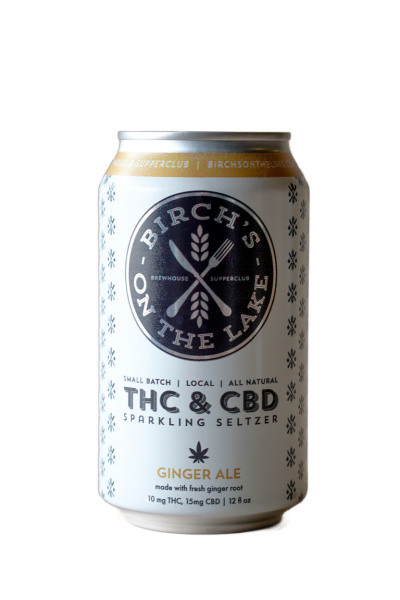 Birch's On The Lake Ginger Ale Sparkling Seltzer 10mg THC 15mg CBD