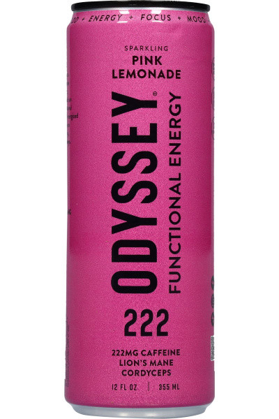 Odyssey Functional Energy Sparkling Pink Lemonade 222mg Caffeine