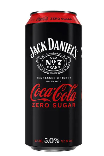 Jack Daniel's Jack & Coca Cola Zero 16oz single can RTD 475ml