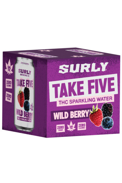 Surly Take Five Wild Berry 5mg THC 4pk 12oz cans - Surdyk's