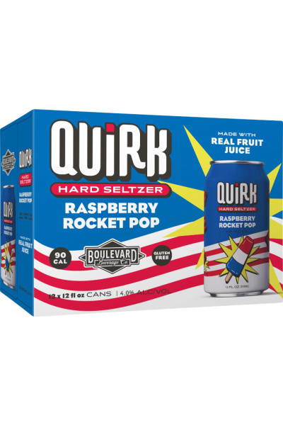 Quirk Raspberry Rocket Pop Hard Seltzer 12pk 12oz cans - Surdyk's