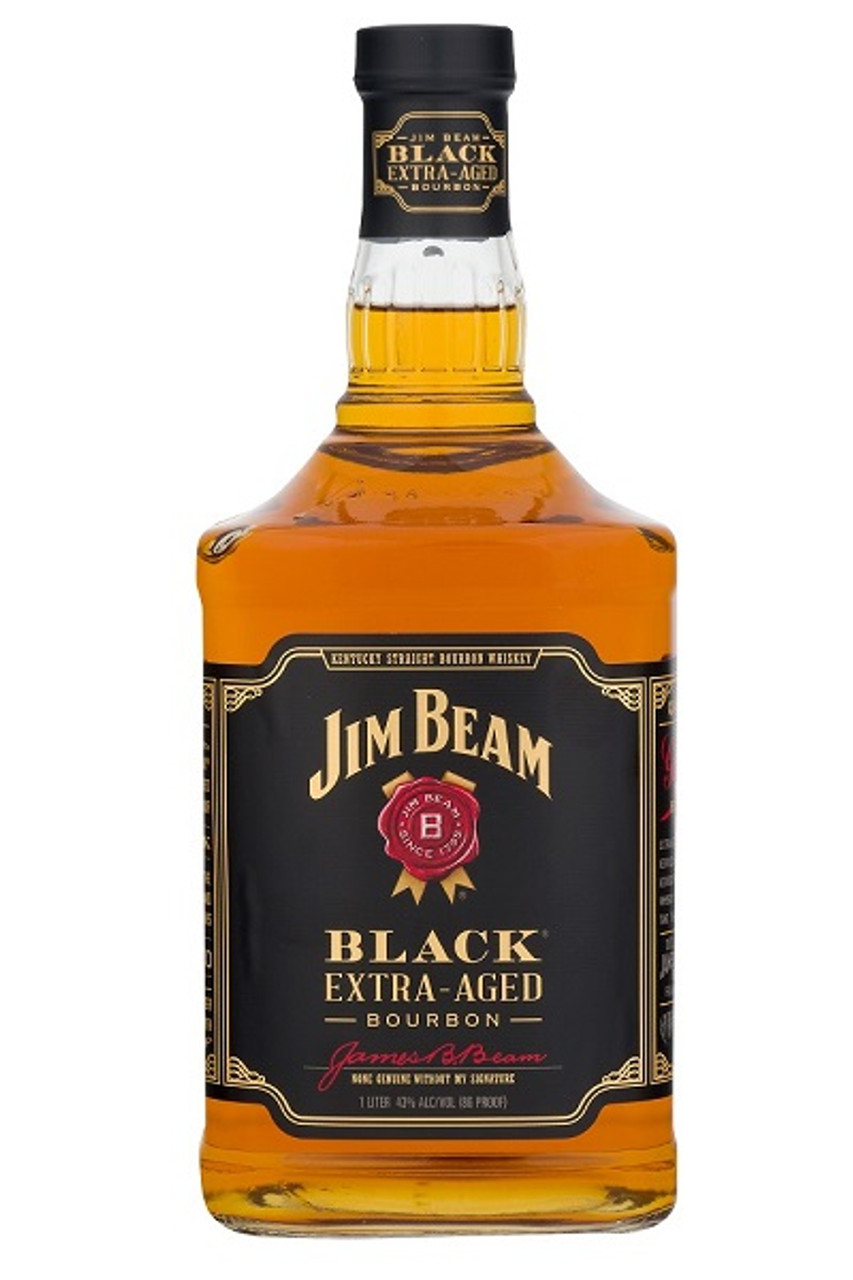 Jim Beam Bourbon Black Double Aged Whiskey, 8 year - 1 L bottle