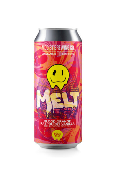 Modist Melt Blood Orange Raspberry Vanilla THC Seltzer 10mg 4pk 12oz cans