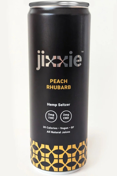 Jixxie 5mg THC Peach Rhubarb Seltzer 4pk 12oz cans
