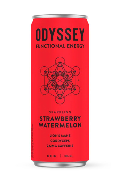 Odyssey 222 Energy + Focus Sparkling Strawberry Watermelon single 12oz can