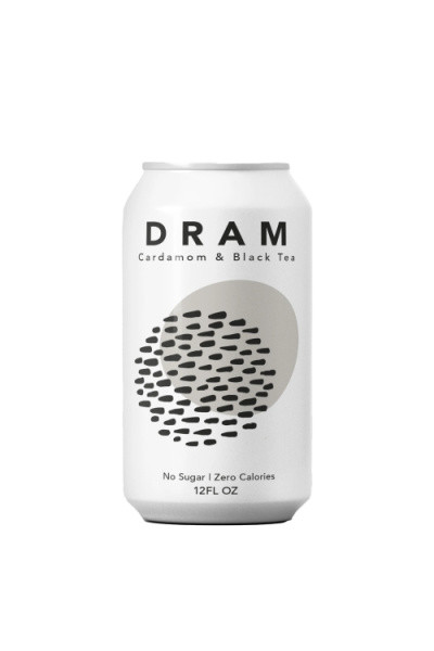 DRAM Cardamom & Black Tea Adaptogenic Botanical Sparkling Water 4pk 12oz cans