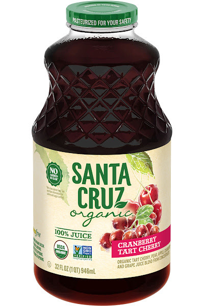 Santa Cruz Organic Cranberry Tart Cherry Blend 100% Juice 32oz bottle