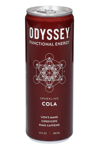 Odyssey Functional Energy Sparkling Cola 85mg Caffeine single 12oz can