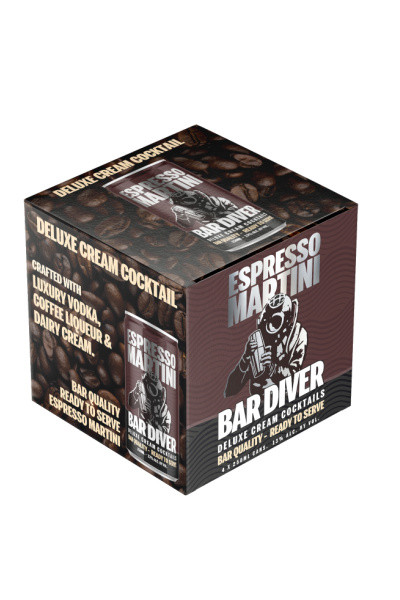 Bar Diver Deluxe Cream Cocktails Espresso Martini 4pk 250ml cans