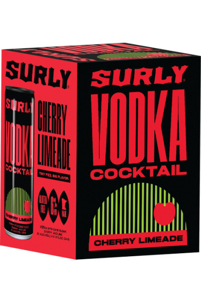 Surly Cherry Limeade Ready-to-Drink Vodka Cocktail 6% ABV 4pk 12oz cans