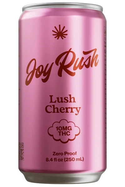 Joy Rush THC-Infused Sparkling Juices 10mg THC Lush Cherry 4pk 250ml Cans