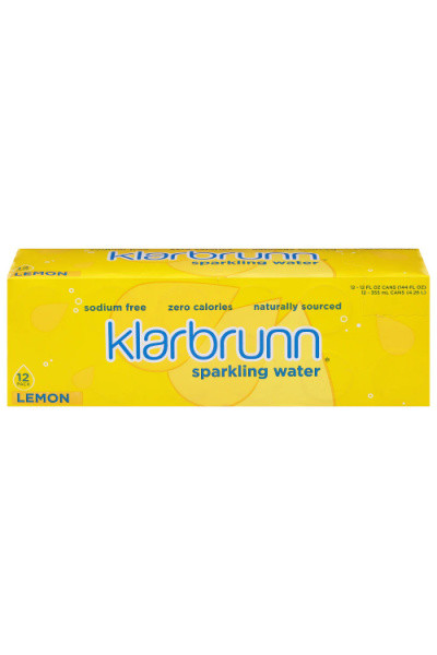 Klarbrunn Lemon Sparkling Water 12pk 12oz cans