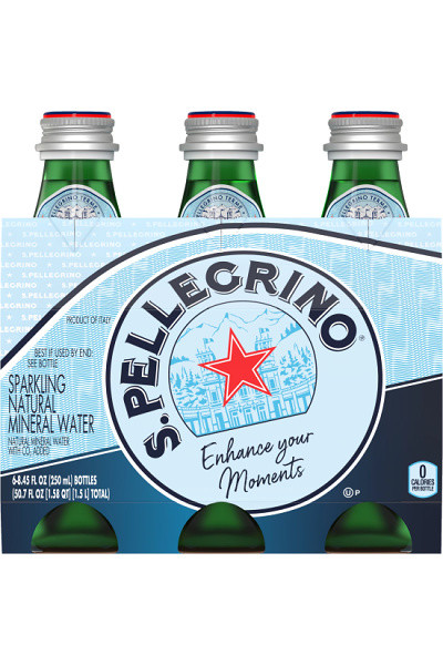 San Pellegrino Sparkling Natural Mineral Water 6pk 250ml bottles