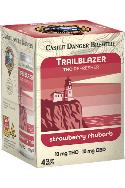 Castle Danger Trailblazer Strawberry Rhubarb 10mg THC 10mg CBD 4pk 12oz cans