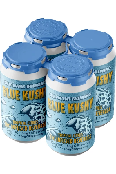 Oliphant Brewing Blue Kushy Tropical Citrus 10mg THC 5mg CBD 4pk 12oz cans
