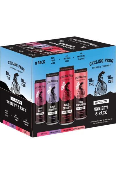 Cycling Frog 10mg THC + 10mg CBD  Variety 8pk 12oz Cans