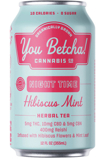 You Betcha! Night Time Hibiscus Mint Herbal Tea 5mg THC 4pk cans