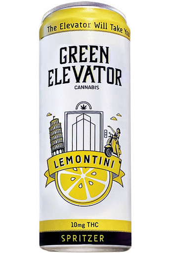 Green Elevator Lemontini Spritzer 10mg THC 4pk 12oz cans - Surdyk's
