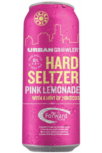 Urban Growler Pink Lemonade Seltzer 4pk cans - Surdyk's