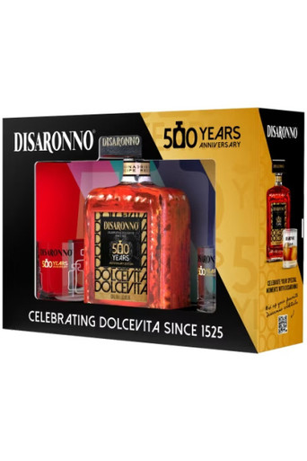 Di Saronno Amaretto Gift Set 750ml VAP w/ 2 glasses - Surdyk's