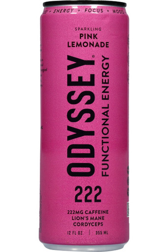 Odyssey Functional Energy Sparkling Pink Lemonade 222mg Caffeine