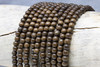 Grey Wood Polished 4-5mm Round