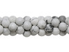 Howlite White Polished 8mm Faceted Round - 2mm Large Hole