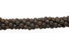 Tibetan Style 8mm Round Brown Agate Matte Brown / Black