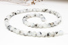 Rainbow Moonstone Polished 6mm Round with Black Tourmaline