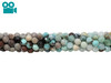 Chrysocolla Polished 4mm Faceted Round - Multi Color Banded