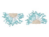 Aqua 40x60mm Tassel with Flat Gold Cap