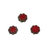 Czech Glass 9mm Cactus Flower - Red Picasso -  Sold Individually