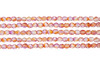 Fire Polish 4mm Faceted Round - Dual Coated - Fuchsia / Cantaloupe