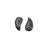 Black Onyx Polished 10x18mm Wing Bead / Charm