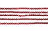 Fire Polish 4mm Faceted Round - Saturated Metallic Cranberry