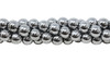 Rhodium Plated Hematite Polished 10mm Round