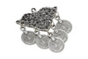 Antique Silver Plated Zamak 45x52mm Cascading Organic Coin Pendant