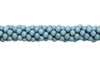 Dyed Dark Aqua Blue Wood Polished 8mm Round