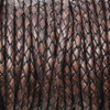 Antique Brown 3mm Braided Bolo Leather Cord - Sold by the Foot