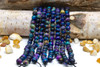 Tiger Eye A Grade Polished 8mm Round Galaxy  - Blue Mix - 2mm Large Hole