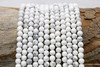 Howlite A Grade Polished White 4mm Round