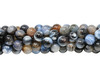 Fire Agate Polished 10mm Round - Black / Blue