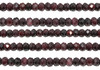 Garnet Polished 3x5mm Faceted Rondelle